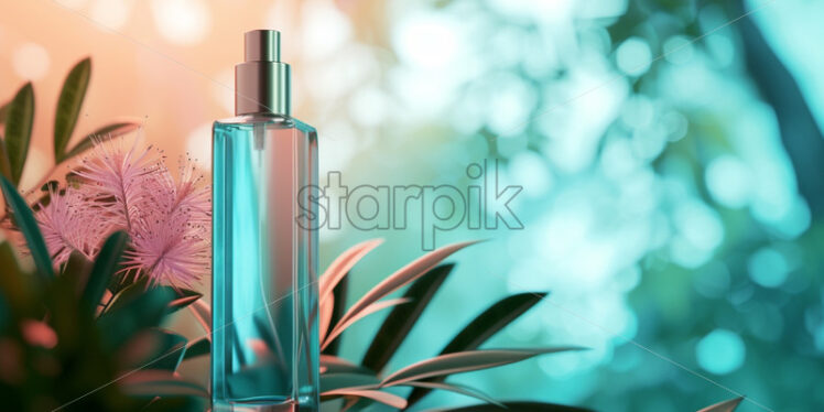 Cosmetics bottle serum mock up, package design product, minimalistic background - Starpik Stock