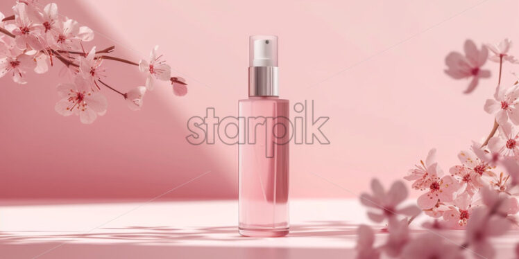 Cosmetics bottle serum mock up, package design product, minimalistic background - Starpik Stock