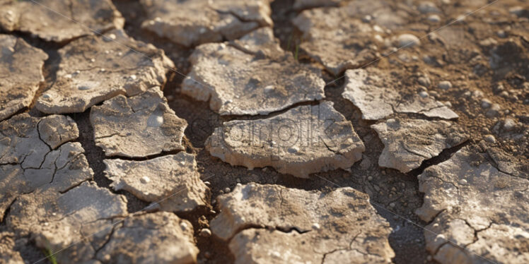 Cracked mud in a dry riverbed texture  - Starpik Stock