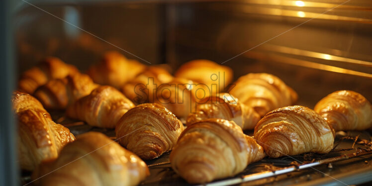 Croissants that are baked in the oven - Starpik Stock