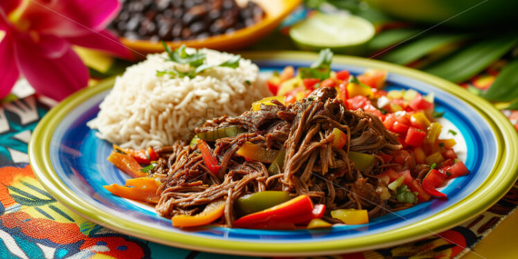  Cuban Ropa Vieja with rice - Starpik Stock