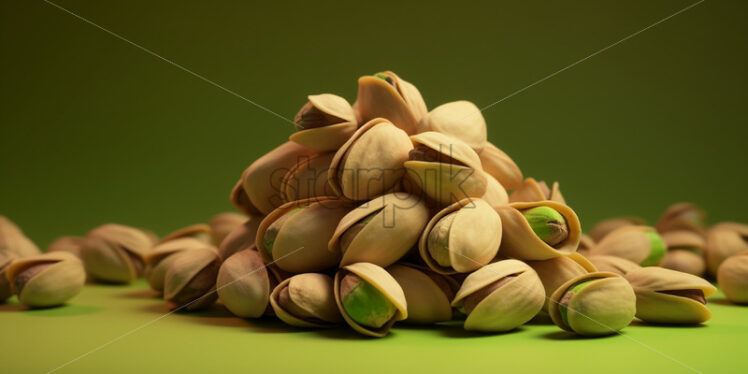 Delicious and healthy pistachios on a table - Starpik Stock