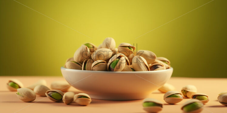 Delicious and healthy pistachios on a table - Starpik Stock