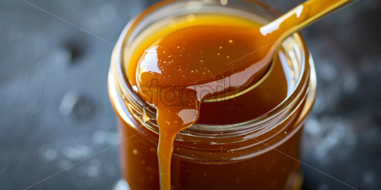 Delicious caramel sauce in a jar - Starpik Stock