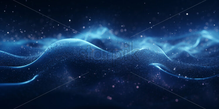 Digital waves of blue particles - Starpik Stock