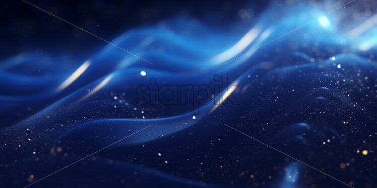 Digital waves of blue particles - Starpik Stock