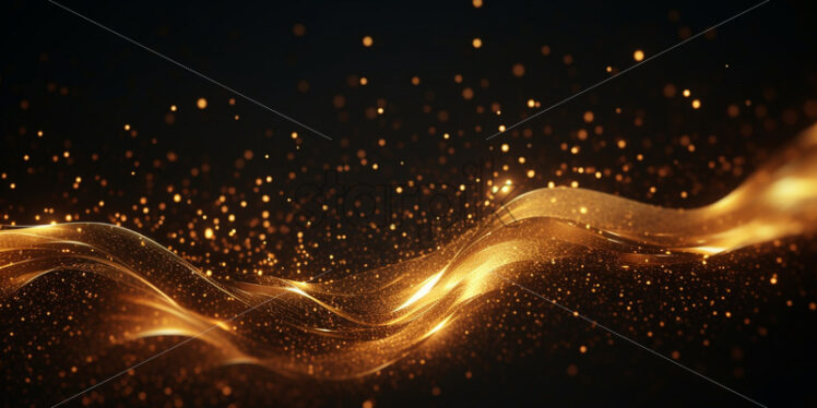 Digital waves of gold particles - Starpik Stock