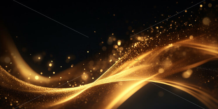 Digital waves of gold particles - Starpik Stock