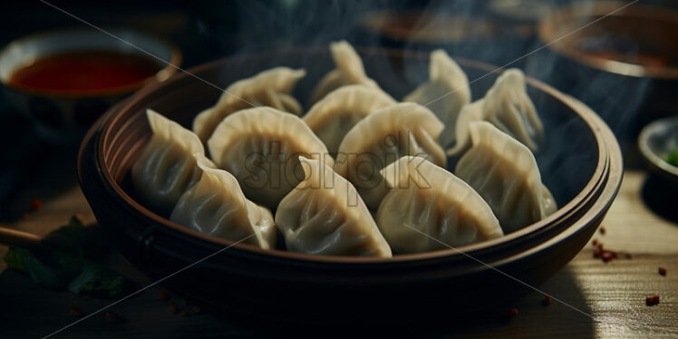 Dough dumplings on a plate - Starpik Stock