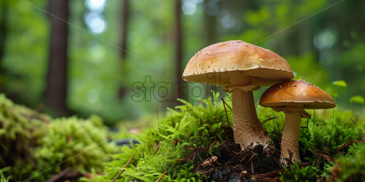 Edible mushrooms in the forest - Starpik Stock