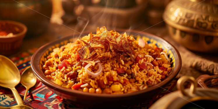 Egyptian Koshari in a deep bowl - Starpik Stock