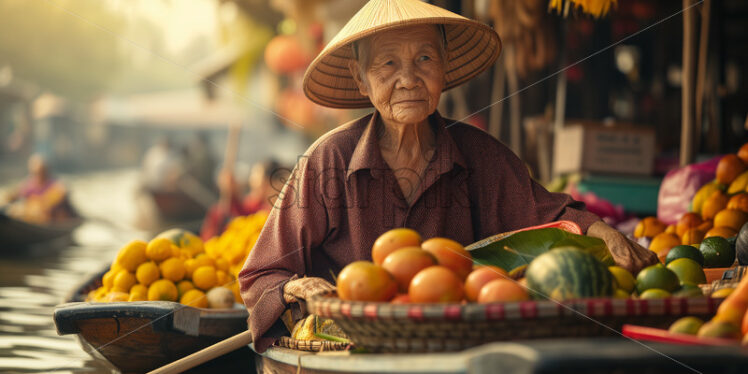  Elderly Thai market vendor - Starpik Stock