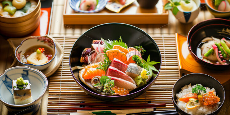 Elegant presentation of Japanese sushi - Starpik Stock