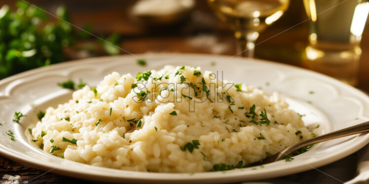 Elegantly plated Italian Risotto - Starpik Stock