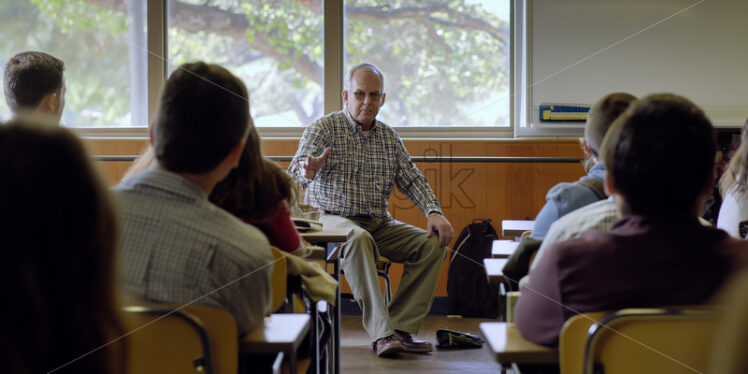 Engaging science lecture, candid POV from back. - Starpik Stock