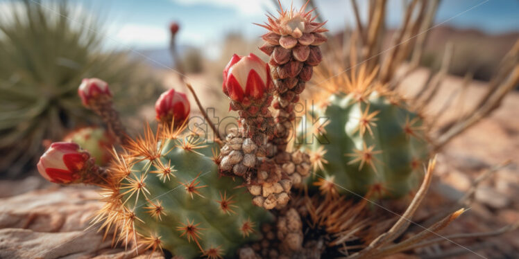 Exotic desert flora adapting to the harsh conditions with unique adaptations - Starpik Stock