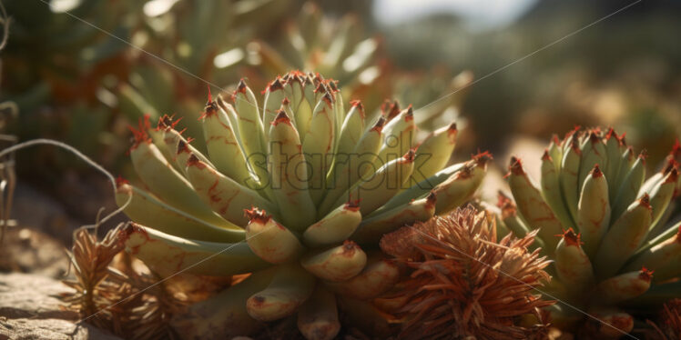 Exotic desert flora adapting to the harsh conditions with unique adaptations - Starpik Stock