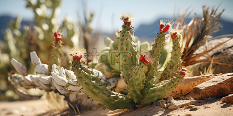 Exotic desert flora adapting to the harsh conditions with unique adaptations - Starpik Stock