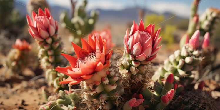 Exotic desert flora adapting to the harsh conditions with unique adaptations - Starpik Stock