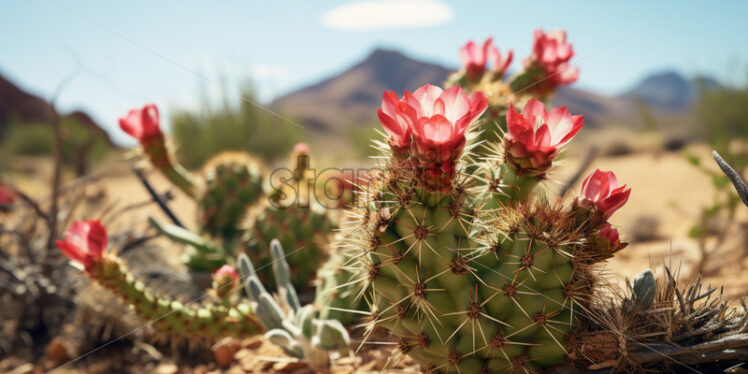 Exotic desert flora adapting to the harsh conditions with unique adaptations - Starpik Stock