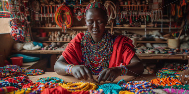 Female maasai beadworker - Starpik Stock