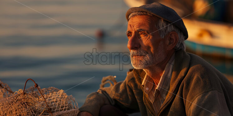 Fisherman in a Seaside Village - Starpik Stock