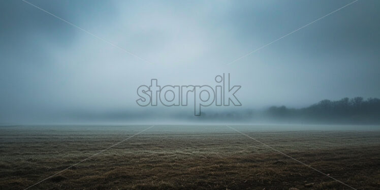 Fog over a field in the morning - Starpik Stock