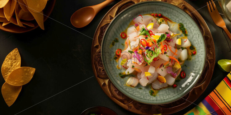 Fresh Peruvian ceviche with vibrancy. - Starpik Stock