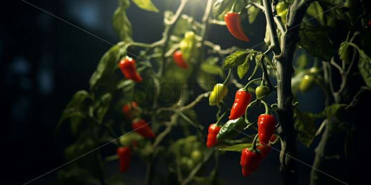 Fresh peppers that grow on the vine - Starpik Stock