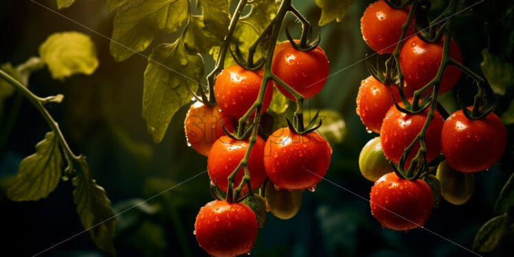 Fresh tomatoes that grow on the vine - Starpik Stock