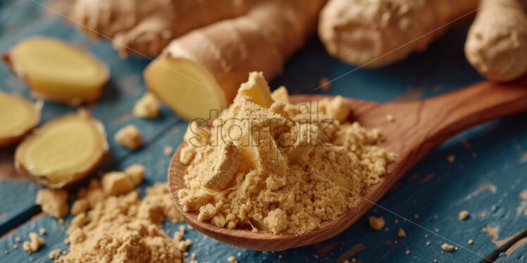 Ginger and ginger spice close up - Starpik Stock