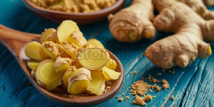 Ginger and ginger spice close up - Starpik Stock