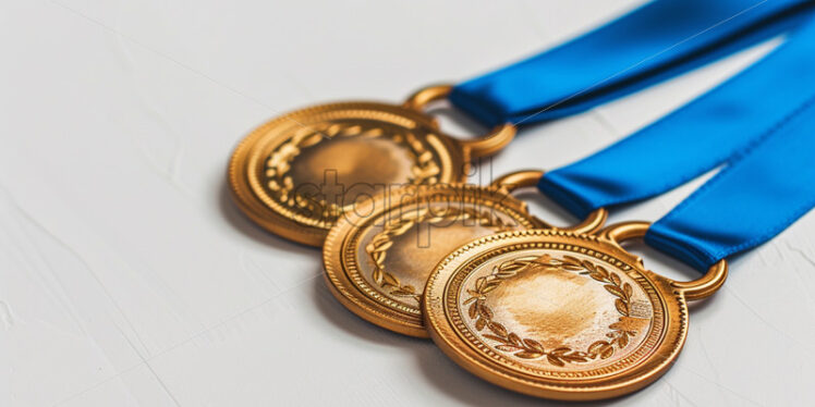 Gold medals on white background - Starpik Stock