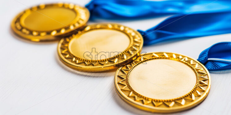 Gold medals on white background - Starpik Stock