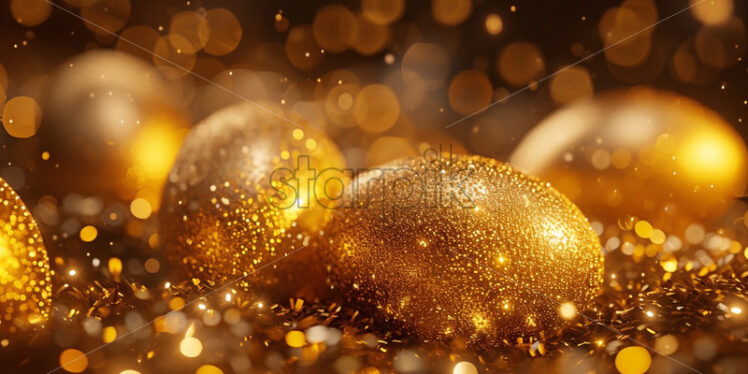 Golden easter eggs card - Starpik Stock