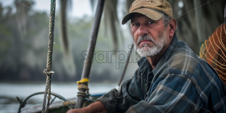  Gritty shrimp boat captain - Starpik Stock