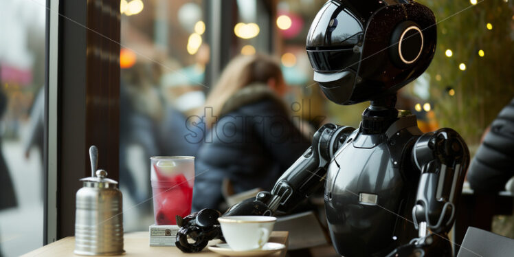 Human-like cafe-serving robot  - Starpik Stock