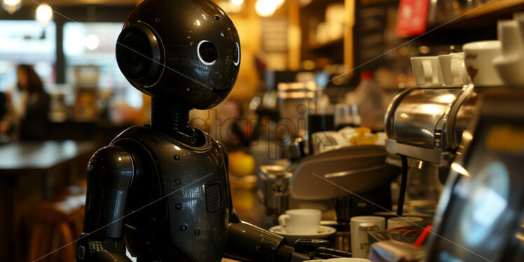 Human-like cafe-serving robot - Starpik Stock