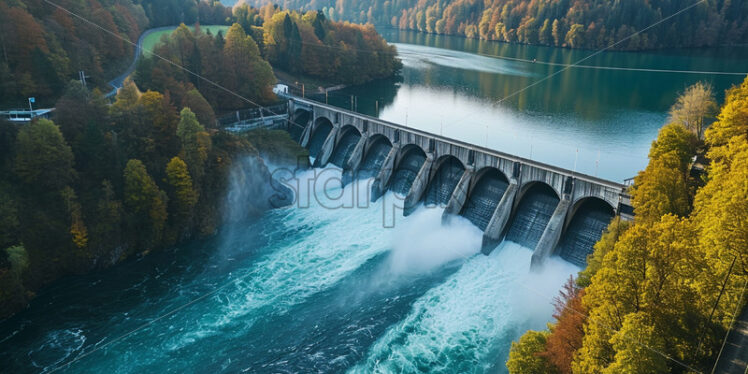 Hydroelectric plant on a mountain road - Starpik Stock