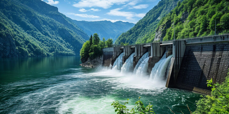 Hydroelectric plant on a mountain road - Starpik Stock