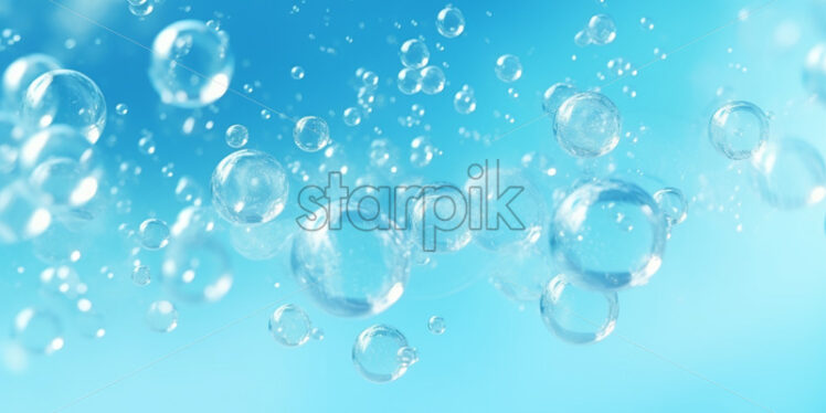 Illuminated air bubbles under water - Starpik Stock