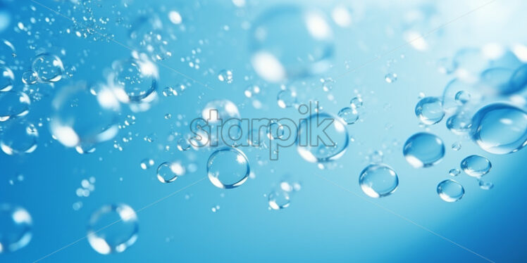 Illuminated air bubbles under water - Starpik Stock