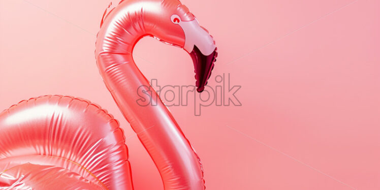 Inflatable pink flamingo on pastel background - Starpik Stock