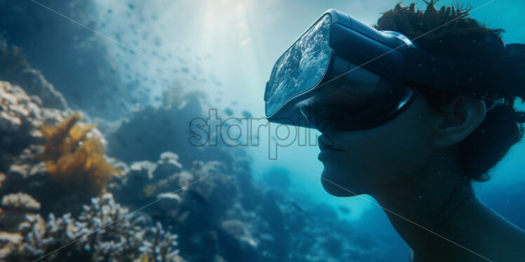 Innovative VR gsasses designed for exploring underwater worlds - Starpik Stock