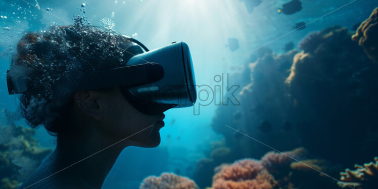 Innovative VR gsasses designed for exploring underwater worlds - Starpik Stock