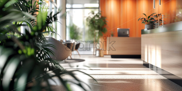 Interior design of an office reception area  - Starpik Stock