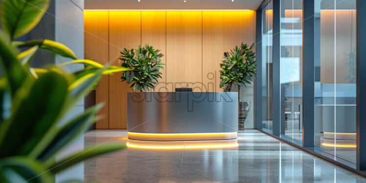 Interior design of an office reception area  - Starpik Stock