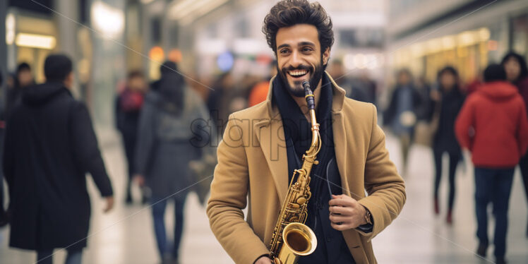 Italian saxophone performer - Starpik Stock