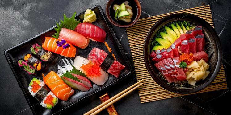 Japanese sushi in soft natural light - Starpik Stock