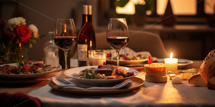 Lifestyle photography of romantic dinner - Starpik Stock